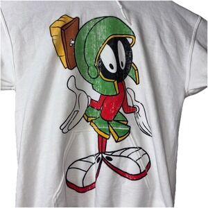 Marvin the Martian Mens Hoodie Adult Small White Looney Tunes